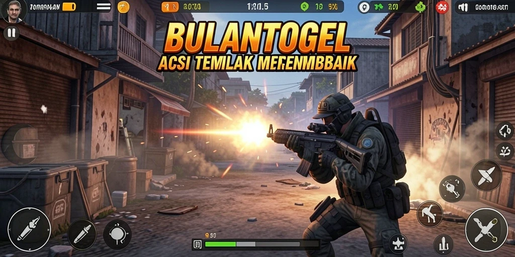 Tampilan gameplay menegangkan dalam <strong>BULANTOGEL</strong> dengan aksi tembak-menembak yang intens.
