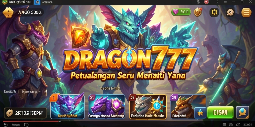 Tangkapan layar utama <strong>DRAGON777</strong> menampilkan aksi seru dari gameplay petualangan yang mendebarkan.