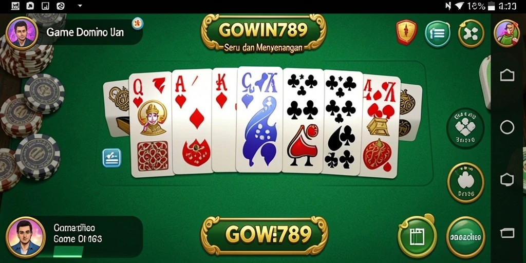 Screenshot gameplay GOWIN789 menampilkan suasana permainan Domino yang seru.