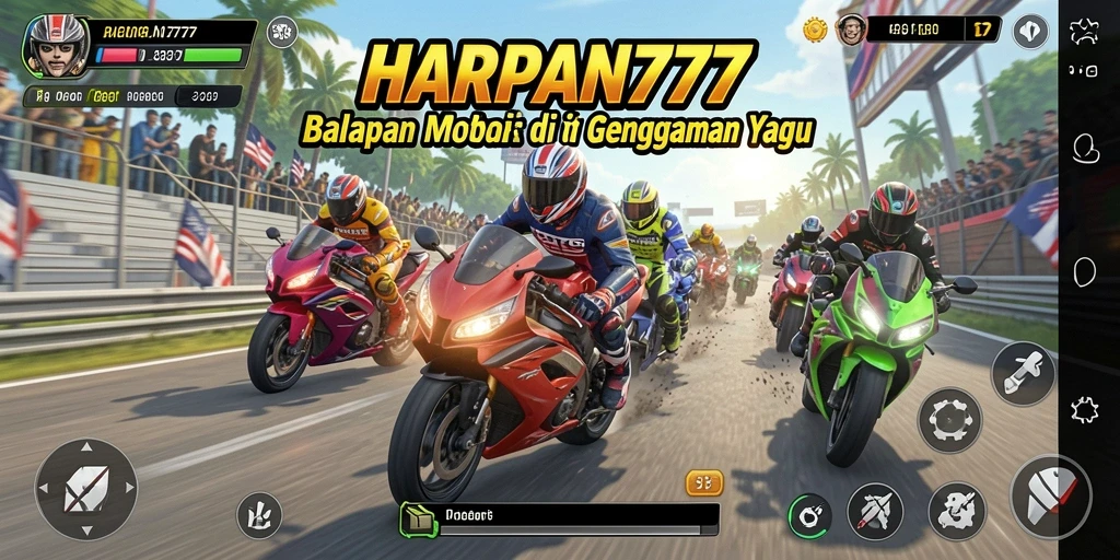 Gameplay seru dengan balapan motor yang mendebarkan di HARAPAN777.