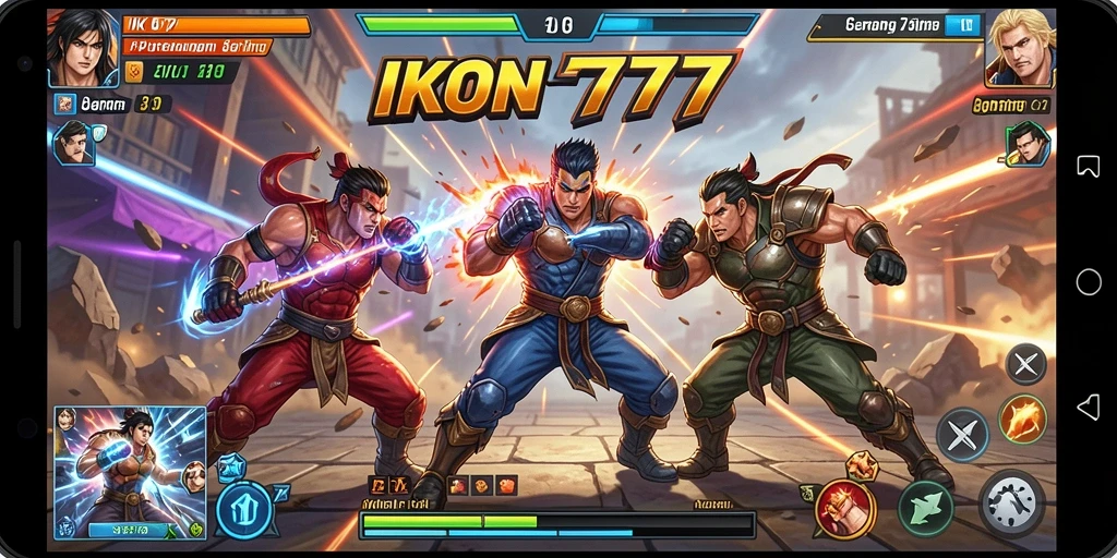 Screenshot gameplay IKON777 menampilkan aksi pertarungan yang dinamis.