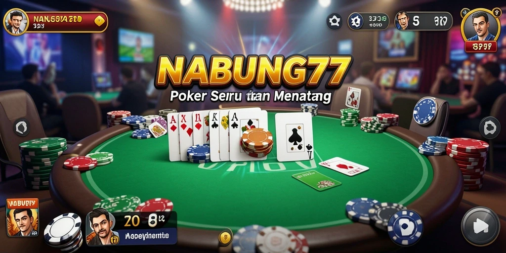 Screenshot utama NABUNG77 menampilkan gameplay seru dalam permainan Poker.