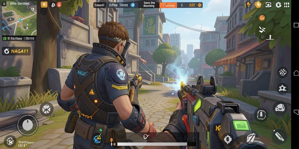 Tangkapan layar utama NAGA11 menampilkan aksi gameplay TPS yang mendebarkan.