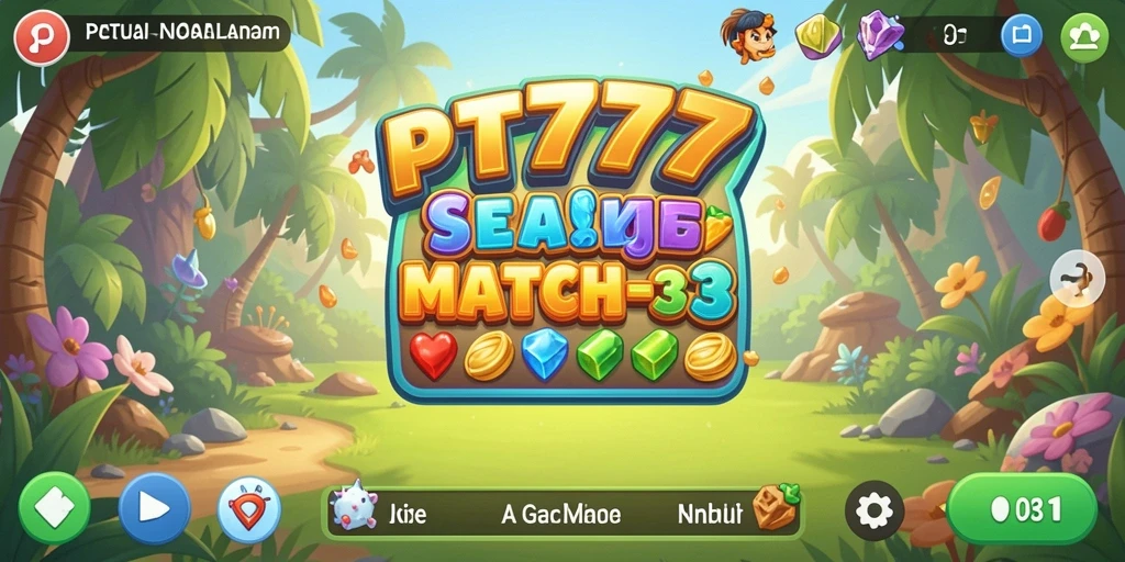 Tangkapan layar menampilkan gameplay seru PT777 dengan tantangan Match-3.