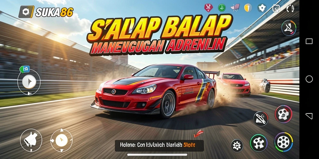 Tampilan gameplay balap yang mendebarkan dan realistis.