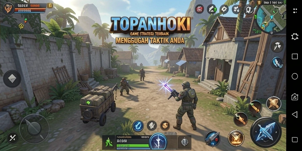 Tangkapan layar gameplay menunjukkan intensitas strategis dalam TOPANHOKI.