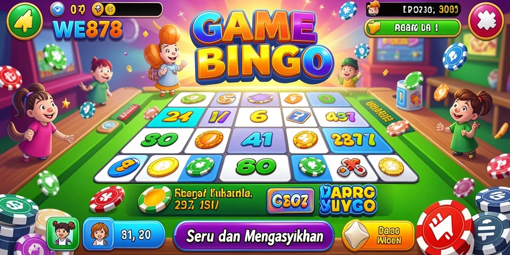 Tangkapan layar utama WE878 menampilkan gameplay Bingo yang seru.