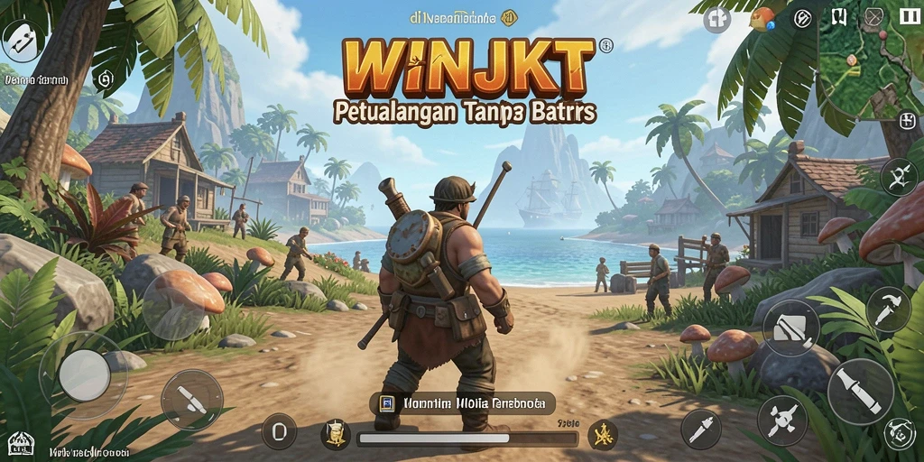 Screenshot gameplay Open World di <strong>WINJKT</strong> menampilkan lanskap yang memukau dan karakter yang aktif.